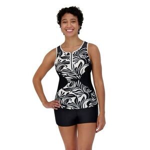 NWT ZeroXposur 2-Piece Scuba Tankini Set Black/White- Size Small